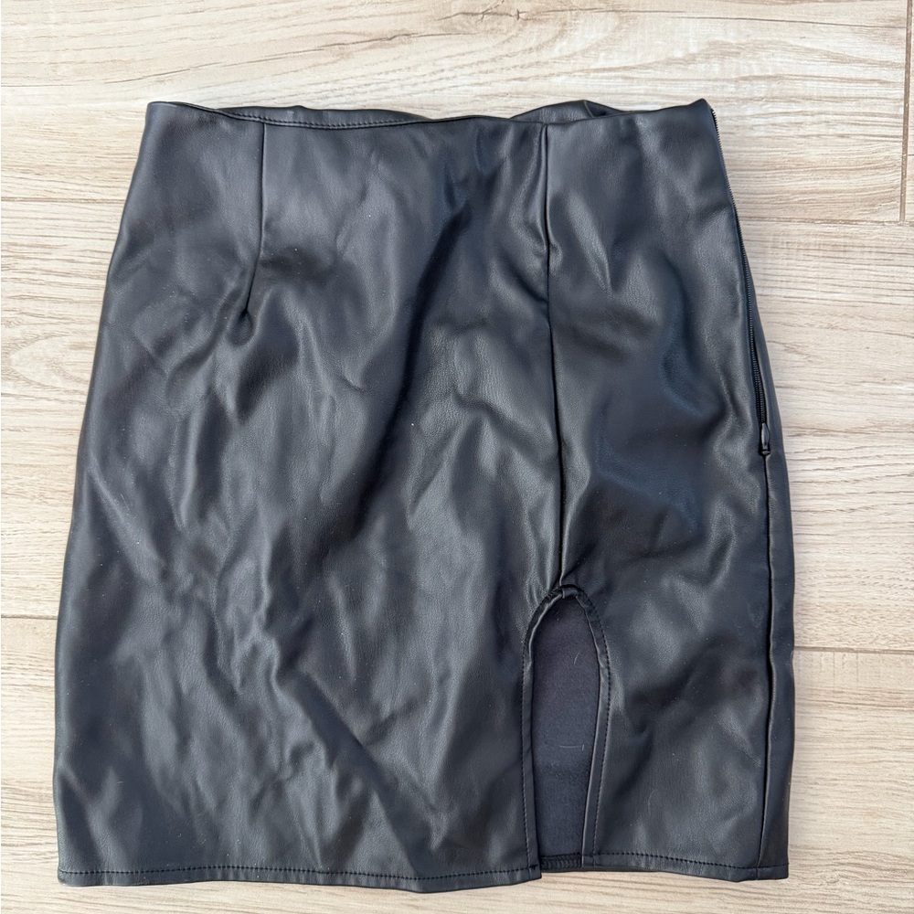 Missguided Black Faux Leather Skirt